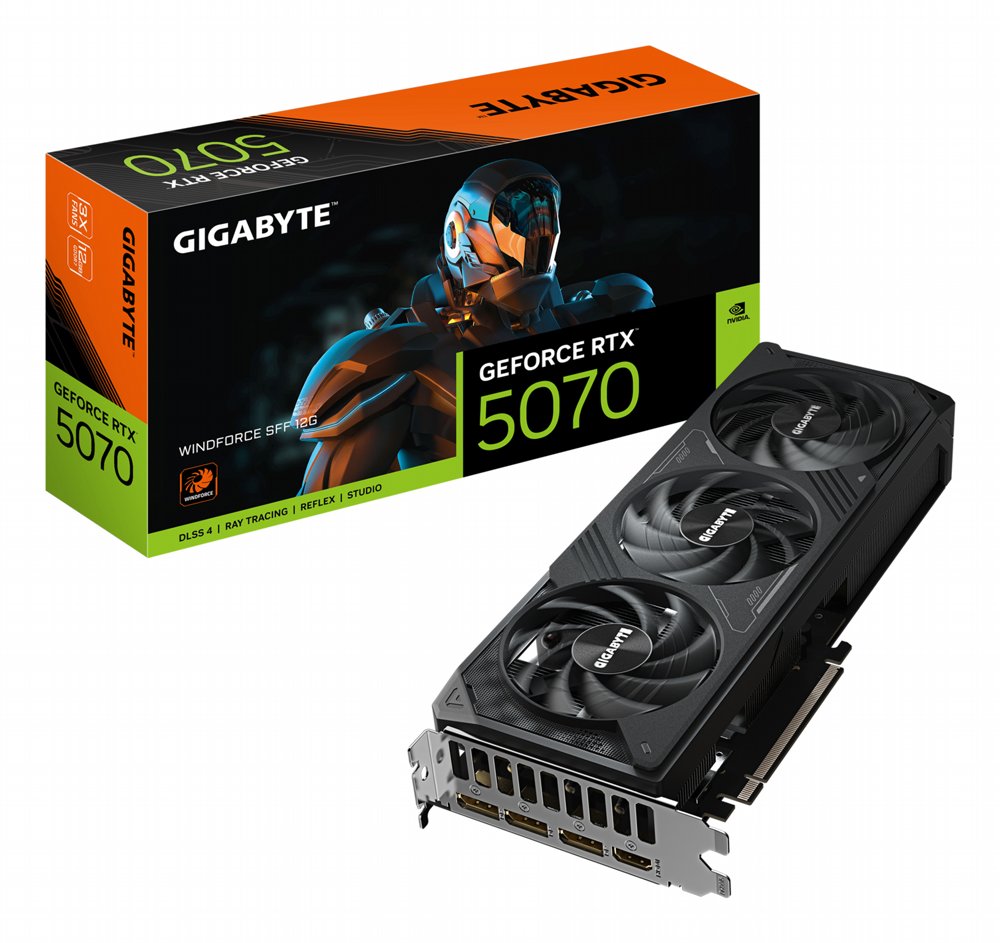 GIGABYTE GeForce RTX 5070 WINDFORCE OC SFF | 12GB GDDR7 | DLSS 4 | Videokaart | Nvidia GPU - Matmuis - Matmuis